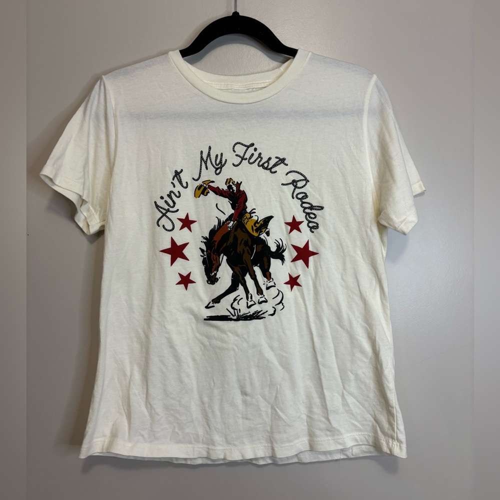 Original Retro Brand Cream Graphic 'Ain't My First Rodeo' Short Sleeve Tee